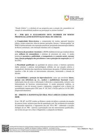 “Escudo Coletivo” e a relevância de sua perspectiva para a proteção dos consumidores em
situação de vulnerabilidade justif...