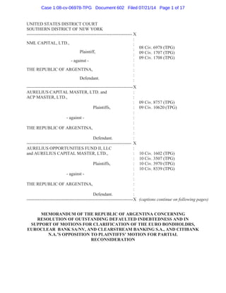 Case 1:08-cv-06978-TPG Document 602 Filed 07/21/14 Page 1 of 17
 
