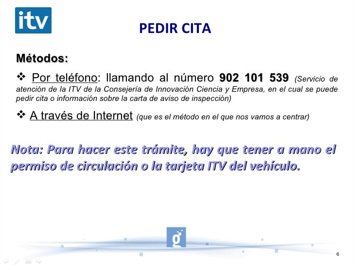 Pedir cita para la itv