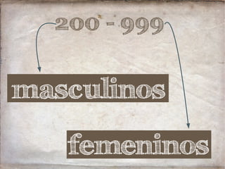 200 - 999
masculinos
femeninos
 