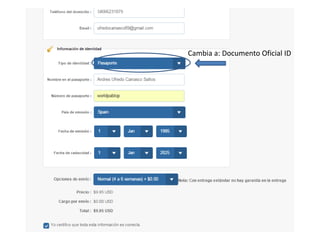 Cambia a: Documento Oficial ID
 