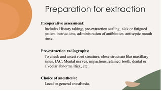 Pre Extraction Evaluation PEDODONTICS extraction of tooth presentation | PPTX