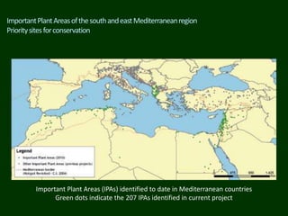 ImportantPlantAreasofthesouthandeastMediterraneanregion
Prioritysitesforconservation
Important Plant Areas (IPAs) identified to date in Mediterranean countries
Green dots indicate the 207 IPAs identified in current project
 