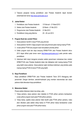 Pedoman spmb-ptain-2013