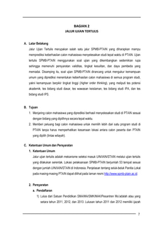 Pedoman spmb-ptain-2013