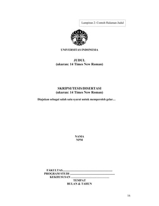 Pedoman Ta Ui  Sk Rektor 2008