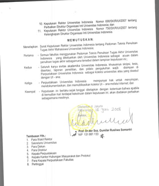 Pedoman Ta Ui  Sk Rektor 2008