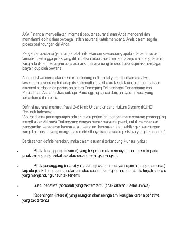 Pedoman Asuransi Jiwa