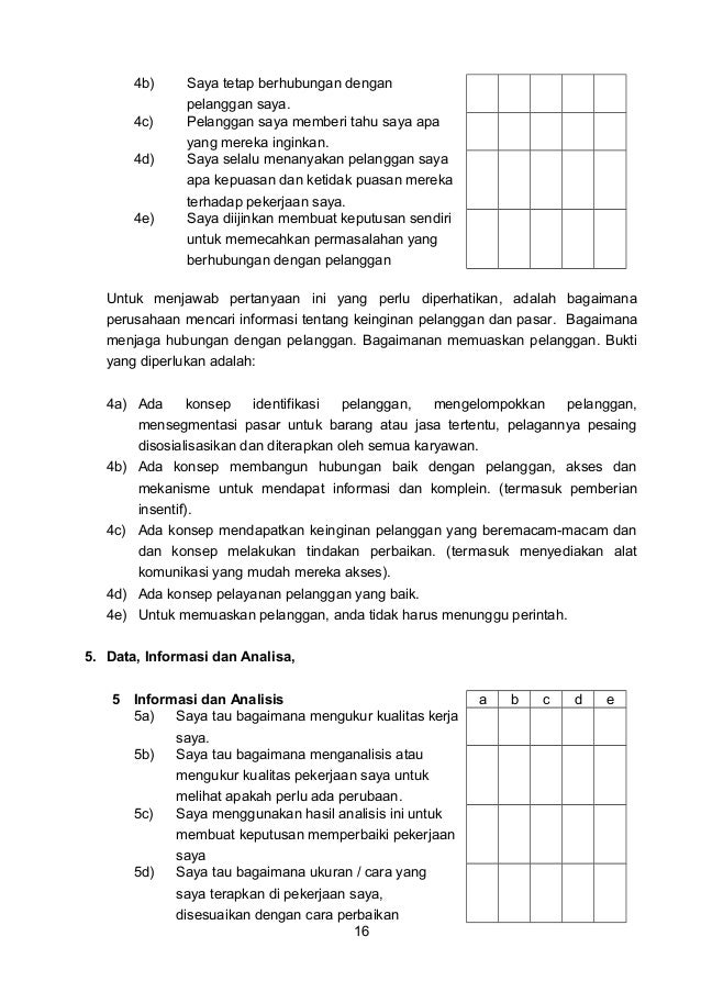 Pedoman audit kinerja ukm (kuesioner)