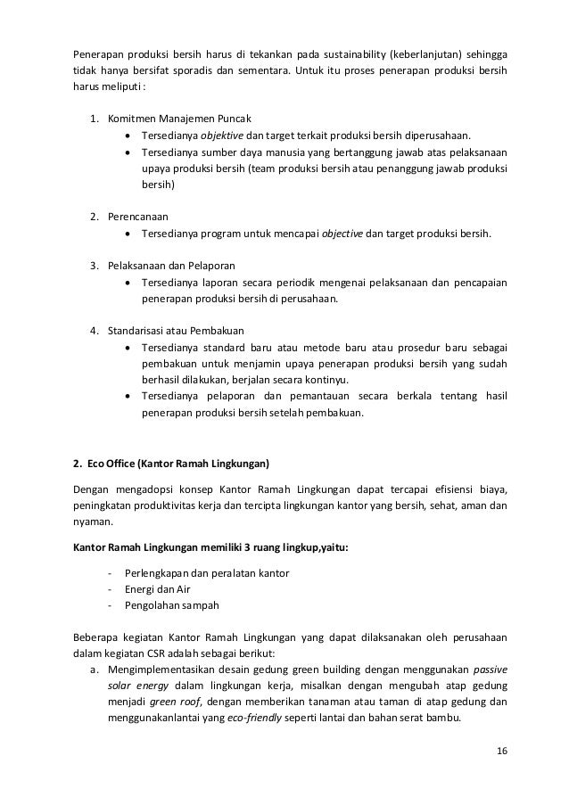 Pedoman Csr Bidang Lingkungan