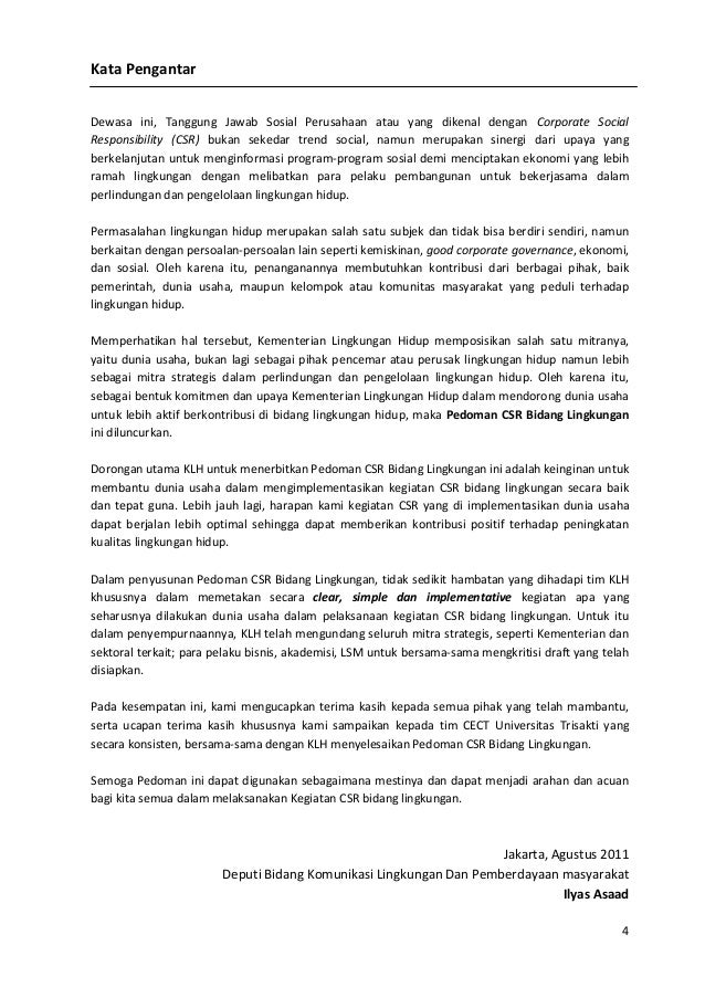 Pedoman Csr Bidang Lingkungan