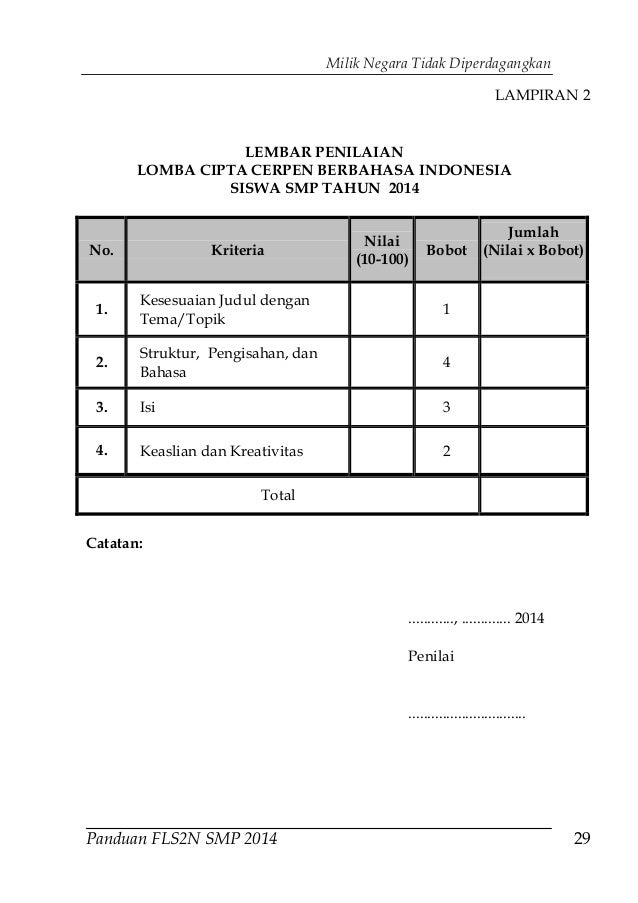 Format Penilaian Story Telling Sumber Belajar