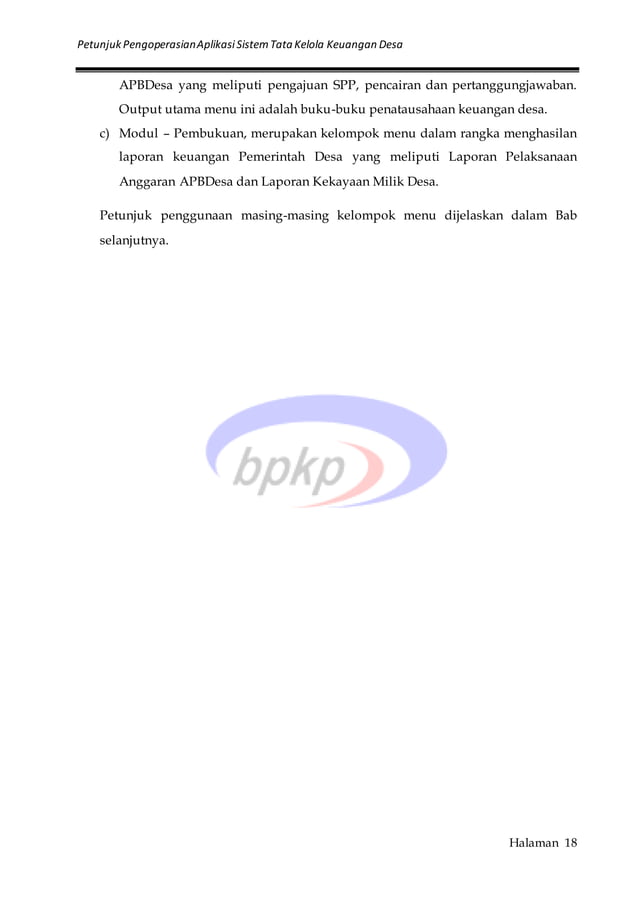 Tampilan laporan realisasi anggaran desa di aplikasi Siskeudes