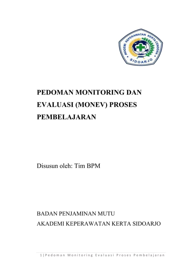PEDOMAN MONEV PROSES PEMBELAJARAN AKPER KERTA CENDEKIA pdf