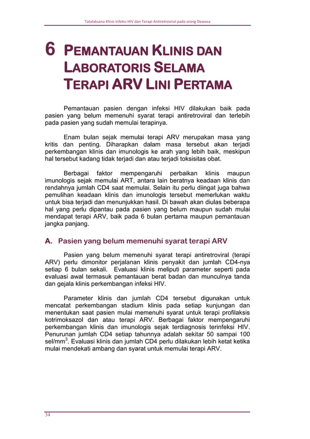 Tatalaksana Klinis Infeksi Hiv Dan Terapi Antiretroviral Pdf