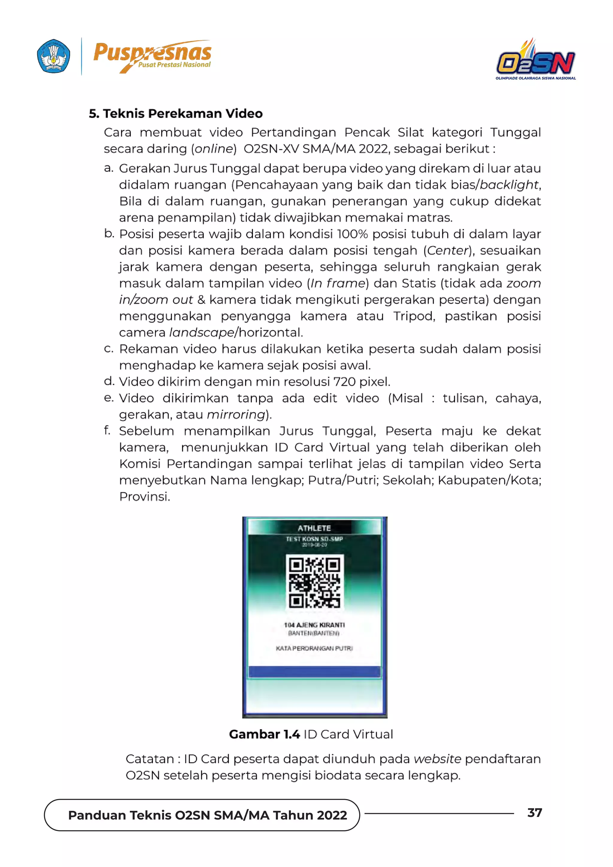 Panduan Teknis O2SN SMA/MA Tahun 2022 37
 