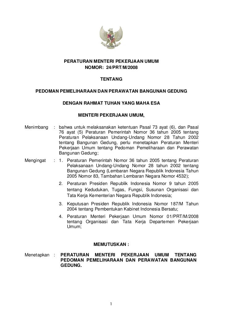 Pedoman Pemeliharaan Dan Perawatan Bangunan Gedung