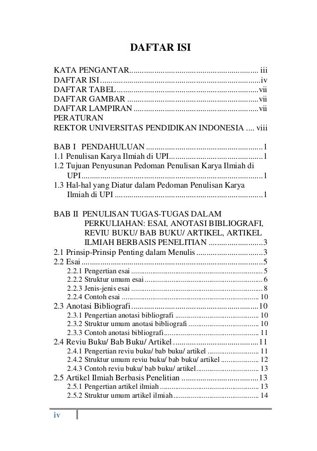 Tata Cara Penulisan Daftar Isi Karya Ilmiah لم يسبق له مثيل