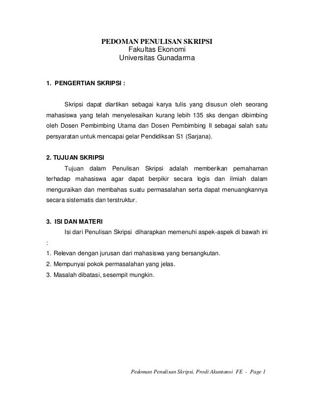 Pedoman Penulisan Skripsi