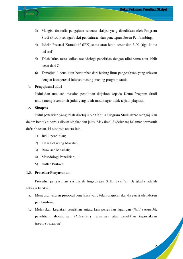 Pedoman penulisan skripsi stie's tahun 2015