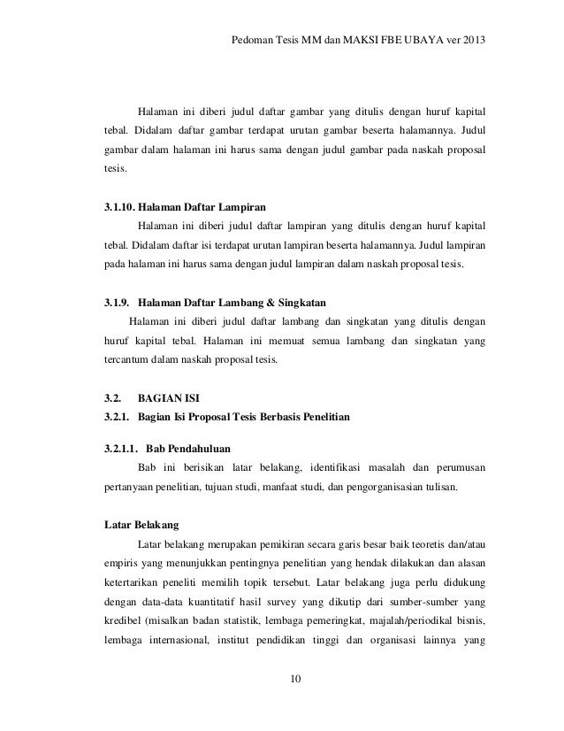 Pedoman Penulisan Tesis Ubaya
