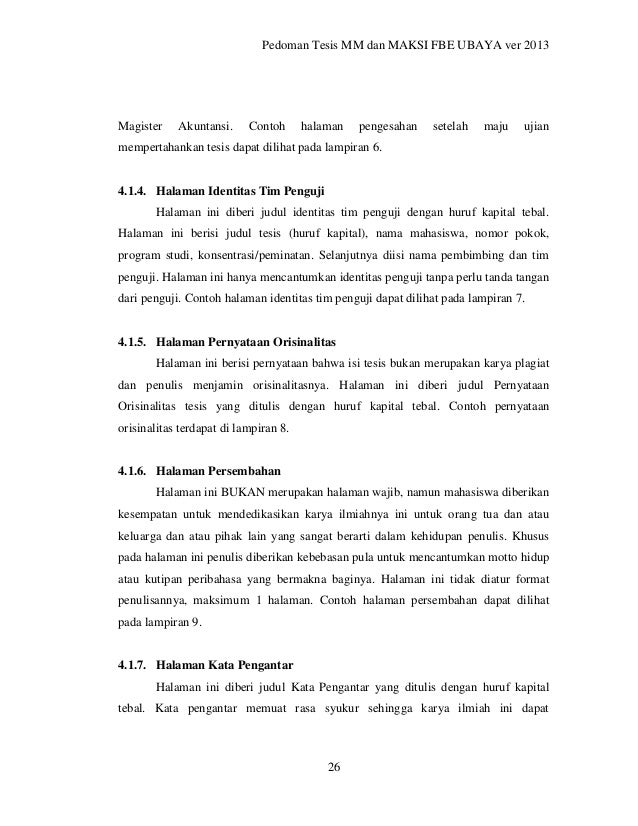 Pedoman Penulisan Tesis Ubaya