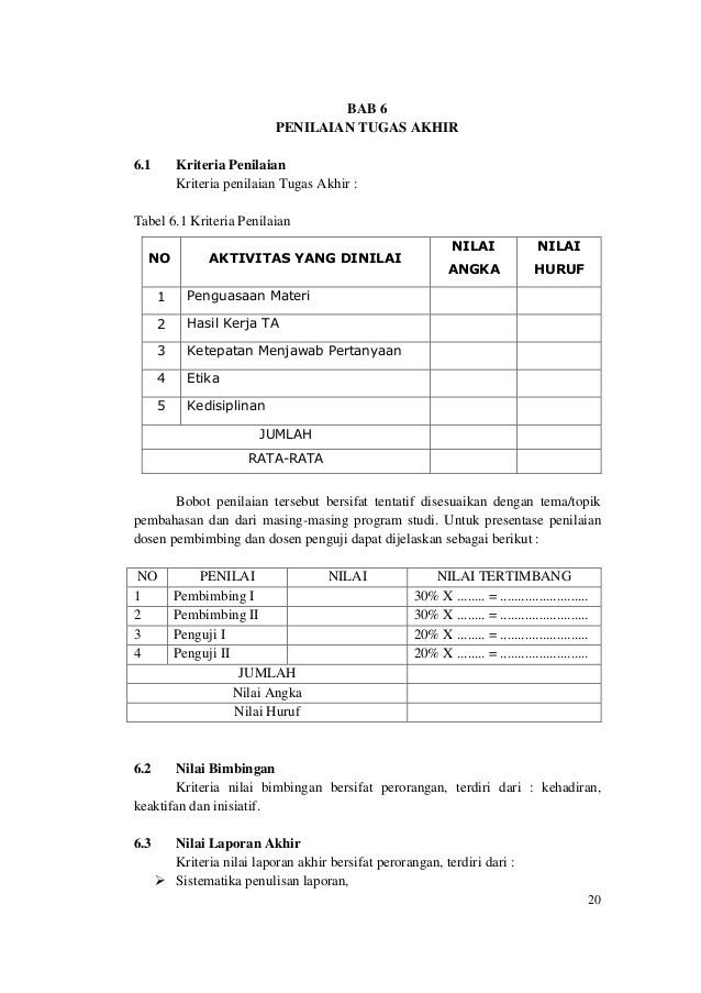 Pedoman penyusunan tugas akhir 2016