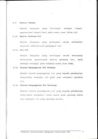 Pedoman Perencanaan Bangunan Fasilitas Tol