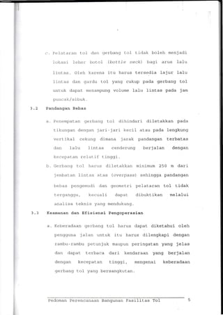 Pedoman Perencanaan Bangunan Fasilitas Tol