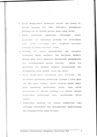 Pedoman Perencanaan Bangunan Fasilitas Tol
