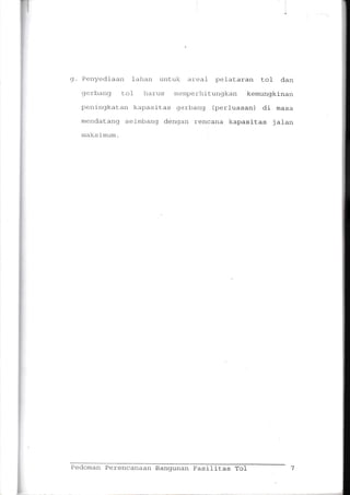 Pedoman Perencanaan Bangunan Fasilitas Tol