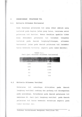 Pedoman Perencanaan Bangunan Fasilitas Tol
