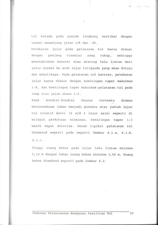 Pedoman Perencanaan Bangunan Fasilitas Tol