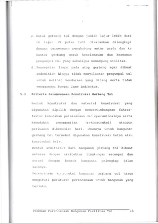Pedoman Perencanaan Bangunan Fasilitas Tol
