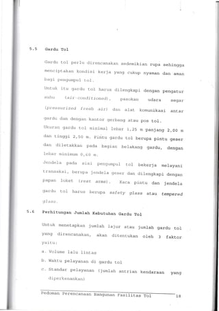 Pedoman Perencanaan Bangunan Fasilitas Tol
