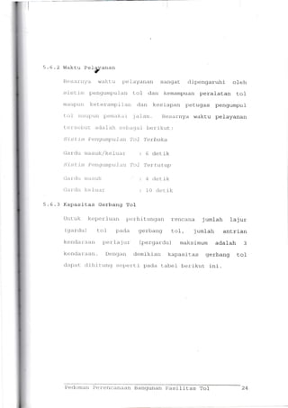 Pedoman Perencanaan Bangunan Fasilitas Tol