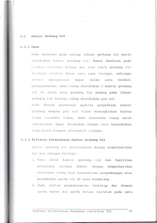 Pedoman Perencanaan Bangunan Fasilitas Tol