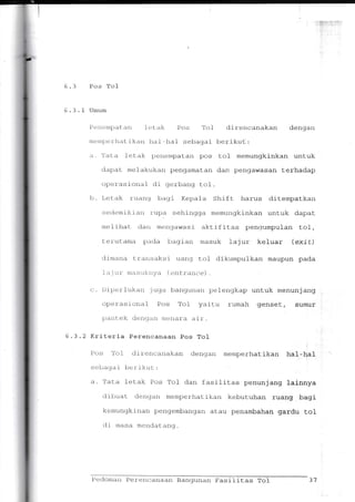 Pedoman Perencanaan Bangunan Fasilitas Tol