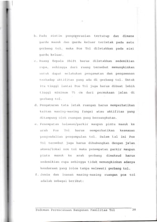Pedoman Perencanaan Bangunan Fasilitas Tol