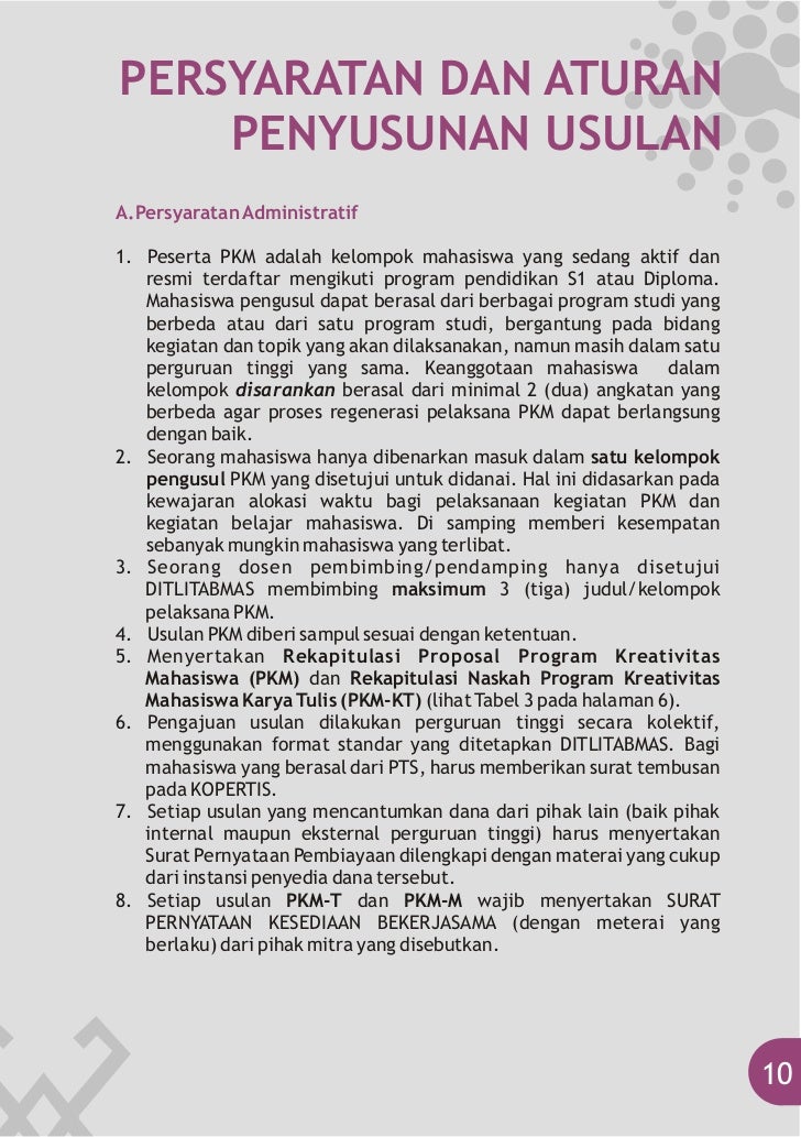 Pedoman program kreativitas mahasiswa 2011 2012