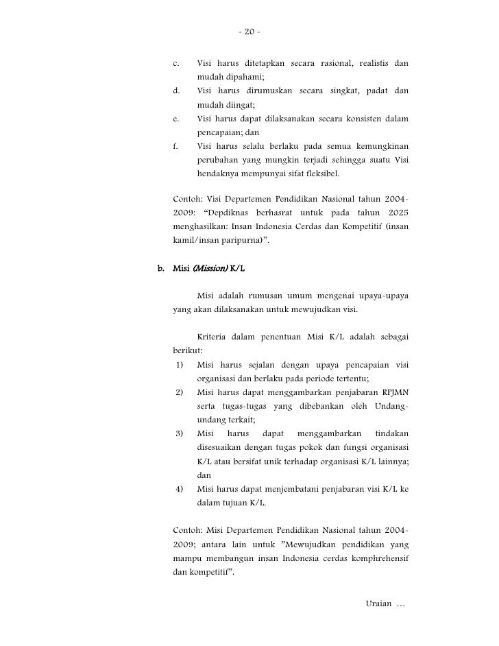 Pedoman Penyusunan Rencana Strategis Kementerian/Lembaga 