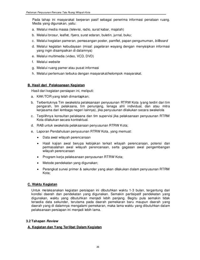 Pedoman RTRW Segala Aspek