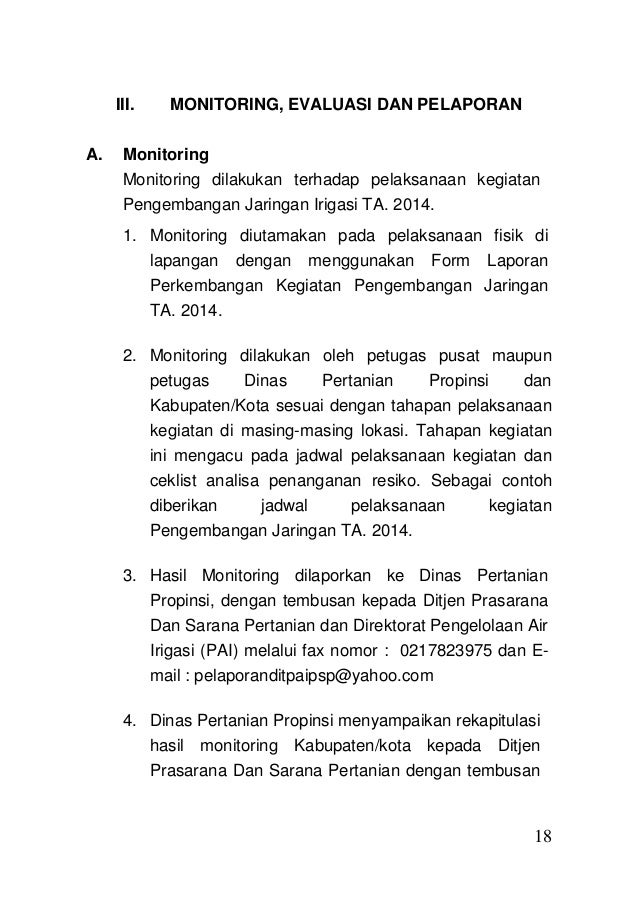 Pedoman teknis pengembangan jaringan irigasi 2014