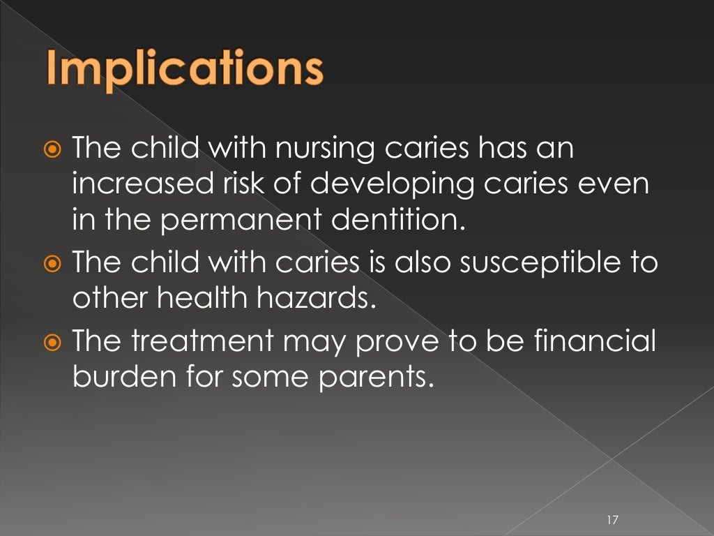 EARLY CHILDHOOD CARIES AND NURSING BOTTLE CARIES