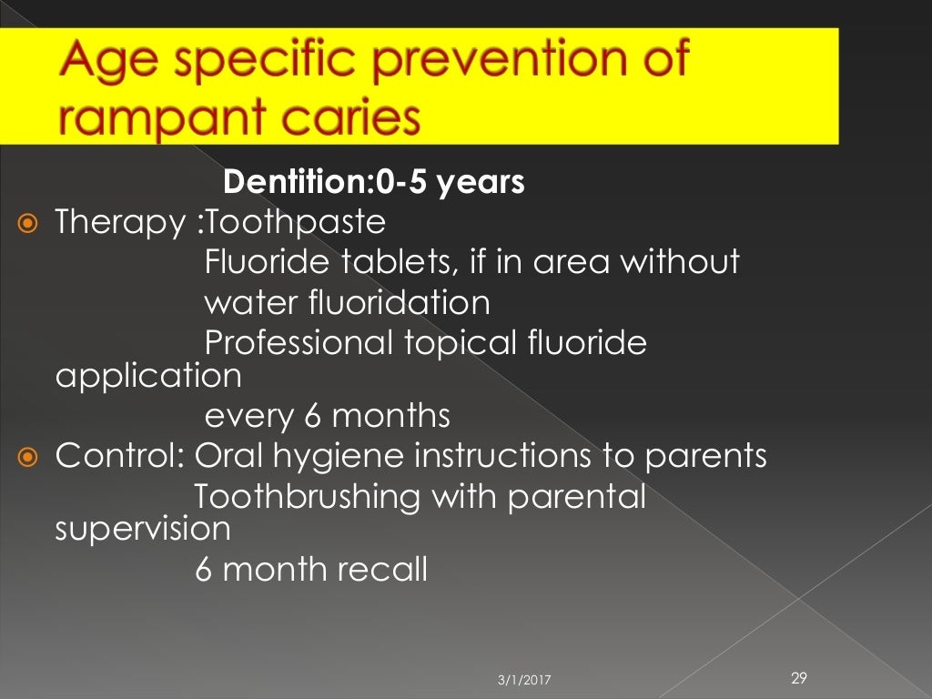 EARLY CHILDHOOD CARIES AND NURSING BOTTLE CARIES
