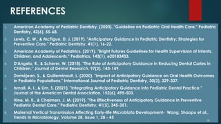 ANTICIPATORY GUIDANCES IN PEDIATRIC DENTISTRY | PPTX