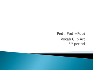 Ped , Pod =Foot Vocab Clip Art 5th period  
