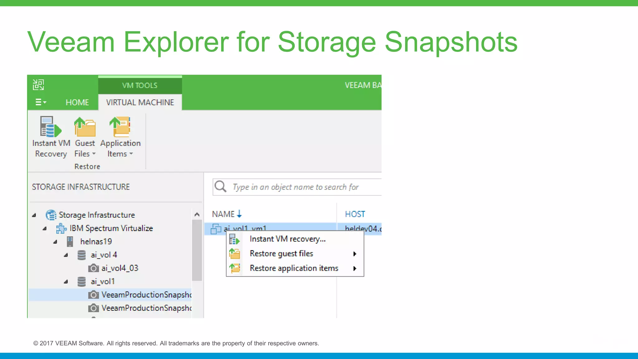 Veeam Explorer for Storage Snapshots
 