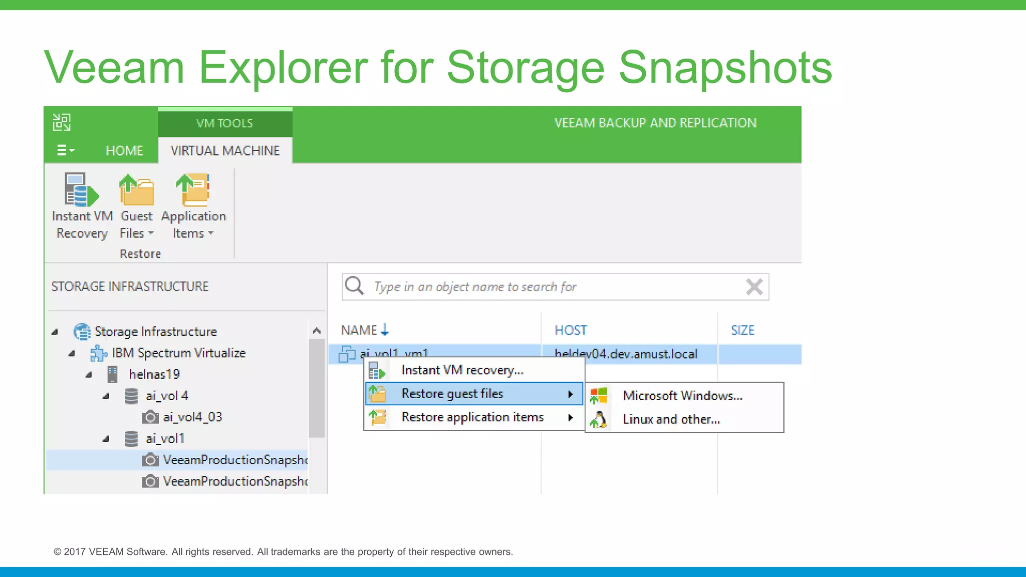Veeam Explorer for Storage Snapshots
 