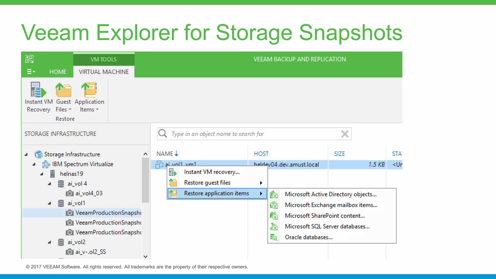 Veeam Explorer for Storage Snapshots
 